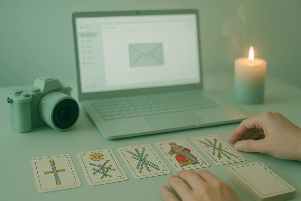 Tirada grabada con baraja española y envío de video por correo